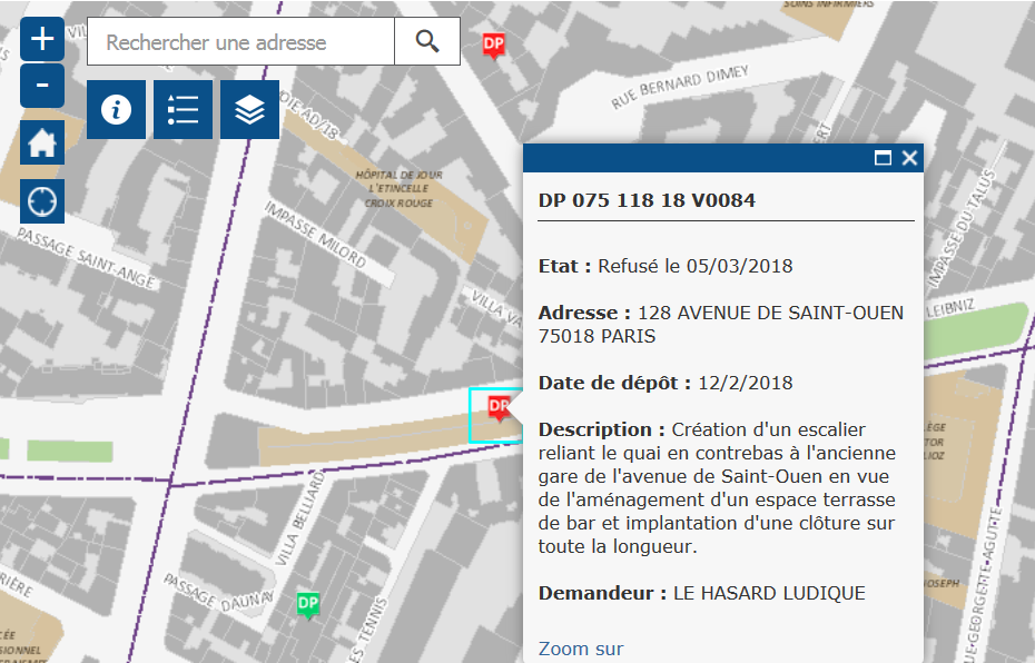 Déclaration Préalable pour l'utilisation du quai extérieur de la station Avenue de Saint-Ouen refusée