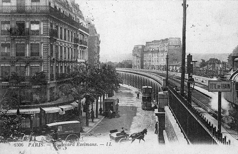 Vue du viaduc d'Auteuil depuis les quais de la gare