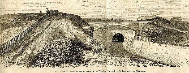 La tranchée du parc Montsouris en 1867