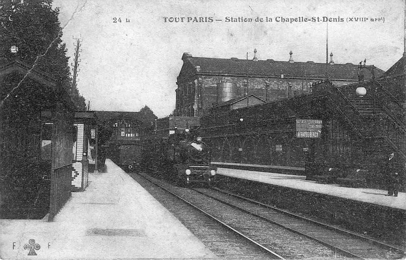 Un train circulaire entre en gare de La Chapelle-Saint Denis...