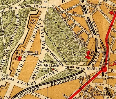 Plan du quartier de la gare de Passy vers 1910.