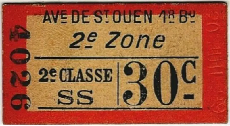 Billet de 2e classe daté du 20 juillet 1899