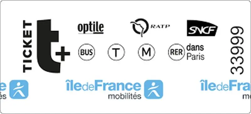 Ticket t+ d'Île-de-France Mobilités
